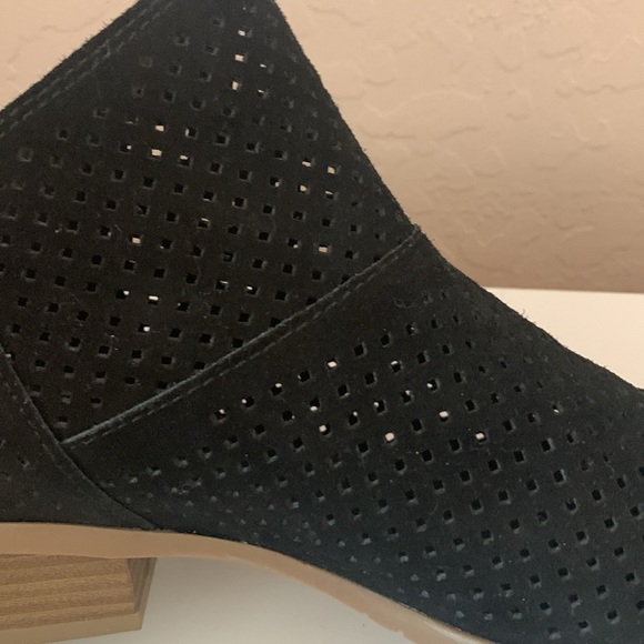 Black Suede Perforated Ankle Boot - Picture 5 of 5